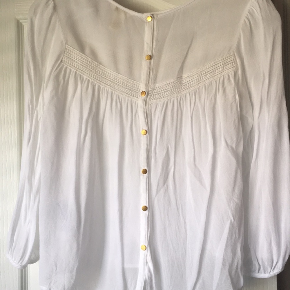 Forever 21 White See Through Blouse - Picture 2 of 5